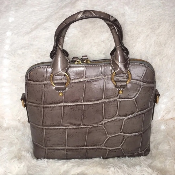 Dooney & Bourke NWOT Denison Croco Leather Cameron Satchel w/matching Wristlet - Picture 4 of 12